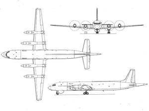 Schemat samolotu Ił-38. / Rysunek: Internet