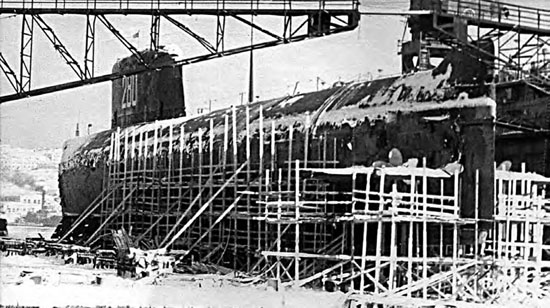 K-33 w doku pływającym, Siewierodwińsk 1964 rok. / fot. zbiory Siergiej Bałakin