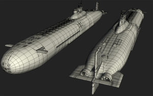 Model okrętu podwodnego typu Typhoon. / Rysunek: www.3dm3.com