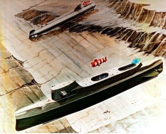 Artystyczne ukazanie ewentualnego działania okrętów podwodnych tej klasy przy wykonywaniu zadań związanych z dotarciem do uszkodzonego okrętu podwodnego w tym wypadku klasy November / Zdjęcie: en.wikipedia.org