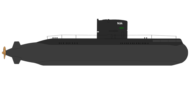 Rysunek okrętu podwodnego typu Näcken. / Rysunek: wikipedia.org