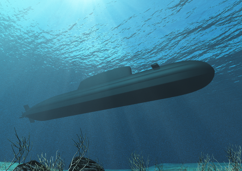 Wizualizacja okrętu podwodnego typu Dakar. Uwagę zwraca przedłużona obudowa kiosku. / Grafika:  Thyssenkrupp Marine Systems